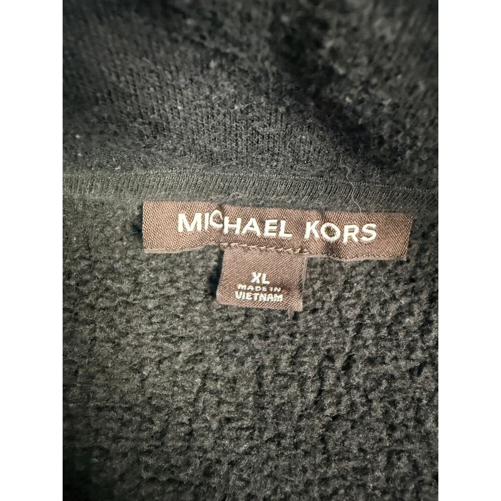 Michael Kors MK Logo 1/4 Zip Pullover Sweatshirt Black Fleece XL Men's - Picture 4 of 7